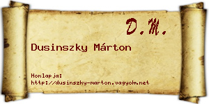 Dusinszky Márton névjegykártya