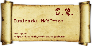 Dusinszky Márton névjegykártya