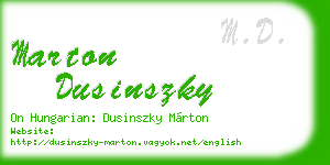 marton dusinszky business card